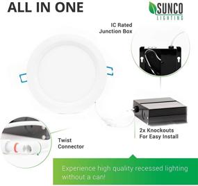 img 1 attached to Sunco Lighting 12 Pack 6 Inch LED Recessed Lighting Ceiling Lights Slim, Warm White 3000K, Dimmable 14W=100W, 850 Lumens, Baffle Trim Damp Rated, Canless Wafer Thin, Junction Box Included - ETL & Energy Star Certified