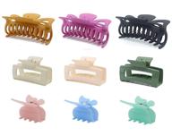 🌸 large hair claw clips - 9 pack plastic nonslip hair clamps - stylish tortoise barrettes - banana hair jaw clip for women - hair styling accessories with strong hold - thick/thin hair - 3 styles & 9 colors logo