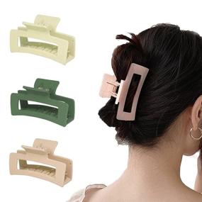 img 1 attached to 🌸 Large Hair Claw Clips - 9 Pack Plastic Nonslip Hair Clamps - Stylish Tortoise Barrettes - Banana Hair Jaw Clip for Women - Hair Styling Accessories with Strong Hold - Thick/Thin Hair - 3 Styles & 9 Colors