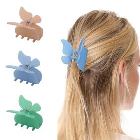 img 2 attached to 🌸 Large Hair Claw Clips - 9 Pack Plastic Nonslip Hair Clamps - Stylish Tortoise Barrettes - Banana Hair Jaw Clip for Women - Hair Styling Accessories with Strong Hold - Thick/Thin Hair - 3 Styles & 9 Colors