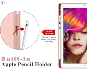 img 3 attached to 📱 MoKo Case for iPad Pro 12.9 2017/2015 with Pencil Holder - Slim & Lightweight Stand Cover - Auto Wake/Sleep - Rose Gold