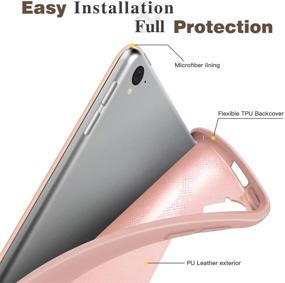 img 1 attached to 📱 MoKo Case for iPad Pro 12.9 2017/2015 with Pencil Holder - Slim & Lightweight Stand Cover - Auto Wake/Sleep - Rose Gold