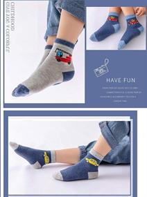 img 1 attached to 🧦 Cotton Dress Socks for Little Big Boys: Fun Dino Crew Style for School & Daily Wear in 2021 Spring, Autumn, Winter