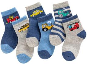 img 4 attached to 🧦 Cotton Dress Socks for Little Big Boys: Fun Dino Crew Style for School & Daily Wear in 2021 Spring, Autumn, Winter