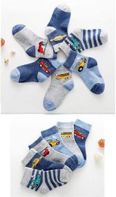 img 2 attached to 🧦 Cotton Dress Socks for Little Big Boys: Fun Dino Crew Style for School & Daily Wear in 2021 Spring, Autumn, Winter