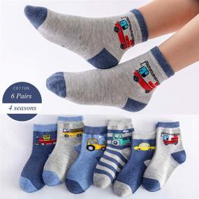 img 3 attached to 🧦 Cotton Dress Socks for Little Big Boys: Fun Dino Crew Style for School & Daily Wear in 2021 Spring, Autumn, Winter