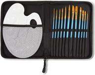 🖌️ 14 pack paint brush set by conda - includes 12 brushes, 1 palette, and 1 carrying case for watercolor, oil, and acrylic painting logo