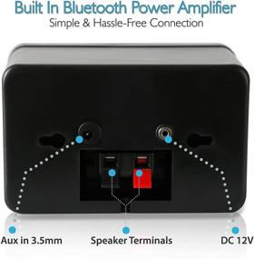 img 1 attached to 🔊 Pyle PDWR42BBT: Превосходная водонепроницаемая аудиосистема с Bluetooth и тремя пассивными динамиками, устойчивой к воздействию, для крепления на стену и потолок - идеально подходит для использования на патио, в помещении и на открытом воздухе (черный)