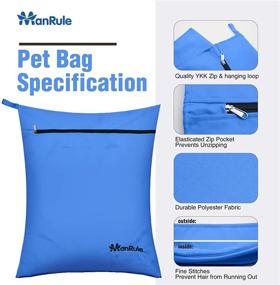 img 2 attached to 🐾 ManRule Oversize Pet Laundry Bag for Washing Machine with Hair Remover - Ideal for Pet Beds, Fleece, C&amp;C Cage Liners, Midwest Cage Liners, Dogs, Cats, Guinea Pigs, Rabbits, Small Pets - Blue