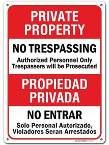 img 4 attached to 🚫 Bilingual Sign for Trespassing on Private Property"