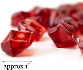 img 1 attached to 💎 1 LB Red Crystal Acrylic Rocks Stones: Fake Ice Cubes Gemstones Plastic Treasure Gems - Great for Vase Fillers, Crafting, Table Scatters, Home Centerpieces - Fall or Christmas Decoration and Xmas Accent