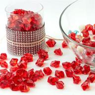 💎 1 lb red crystal acrylic rocks stones: fake ice cubes gemstones plastic treasure gems - great for vase fillers, crafting, table scatters, home centerpieces - fall or christmas decoration and xmas accent logo