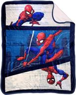 marvel spiderman city swinger sherpa throw blanket - 50x60 inches - super soft kids bedding - official marvel product - fade resistant logo