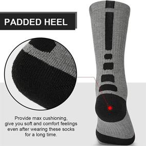 img 1 attached to High-Performance Men's Athletic Crew Socks: Basketball, 🧦 Compression, Cushioned - 6 Pairs for Running and Training