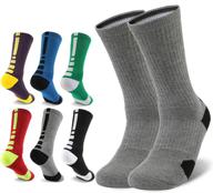 high-performance men's athletic crew socks: basketball, 🧦 compression, cushioned - 6 pairs for running and training логотип