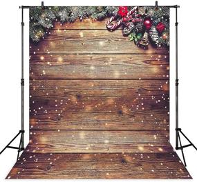 img 4 attached to 🎄 Алленджой Декоративный фотофон 5X7FT снежинка золотой блестки, осенний лес, фоническая панель для фотографии на Рождество, русская деревянная стена | Детская студия портретной фотосъемки | Фотобудка | Фон для фотографа