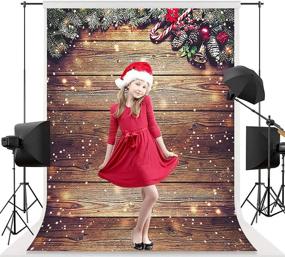 img 1 attached to 🎄 Алленджой Декоративный фотофон 5X7FT снежинка золотой блестки, осенний лес, фоническая панель для фотографии на Рождество, русская деревянная стена | Детская студия портретной фотосъемки | Фотобудка | Фон для фотографа