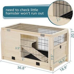 img 1 attached to 🐹 PETSFIT Wooden Indoor Guinea Pig Cage with Hideout, Ramp, and Resting Area - Ideal for Hamsters