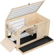 🐹 petsfit wooden indoor guinea pig cage with hideout, ramp, and resting area - ideal for hamsters логотип