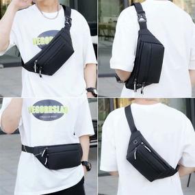 img 3 attached to Versatile and Waterproof Black Fanny Pack Cross Body Travel Bag for Men