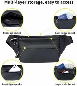 img 2 attached to Versatile and Waterproof Black Fanny Pack Cross Body Travel Bag for Men