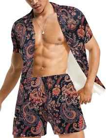 img 4 attached to Hawaiian Halloween Sweatshirt and Pants Set for Men - Stylish Outfit