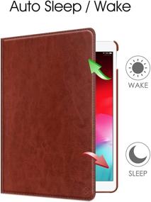 img 2 attached to 📱 Fintie Rotating Case for iPad Air (3rd Generation) 10.5" 2019 / iPad Pro 10.5" 2017 - 360° Rotating Stand Cover with Built-in Pencil Holder, Auto Sleep/Wake - Brown