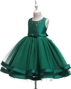 img 1 attached to 🌸 Exquisite Glamulice Christmas Flower Girl Dress: Ruffles, Vintage Embroidery & Sequins, Perfect for Weddings, Parties, and Bridesmaids