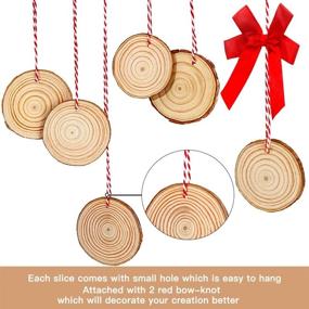 img 1 attached to 🪵 30 Pack of Unfinished Wood Slices 2.4"-2.8" - Guiffly Natural Wood Rounds with Pre-drilled Hole and 66 Feet of Twine String for Christmas Crafts, Ornaments, Party Décor, and Wedding Decoration