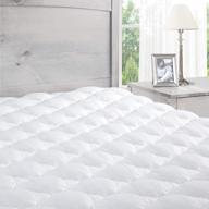 premium usa-made queen size pillowtop mattress topper - extra plush pad with fitted skirt - marriott hotels' favorite - removable pillowtop - exceptionalsheets логотип