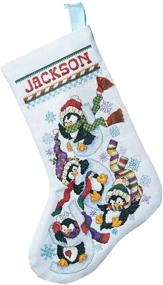 img 1 attached to 🐧 Janlynn 80-0477 Набор для счетного крестикового шитья "Penguin Joy Stocking": Наслаждайтесь праздничным украшением с пингвинами!