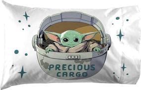 img 2 attached to 🌟 Super Soft and Cozy Star Wars The Mandalorian Curious Child Twin Sheet Set - 3 Piece Set with The Child Baby Yoda - Fade Resistant Microfiber Sheets - Official Star Wars Product