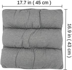 img 2 attached to 🪑 Grey Square Chair Cushion Soft Thicken Seat Pads by Big Hippo - Ideal for Office, Home or Car Sitting - 17.7" x 16.9