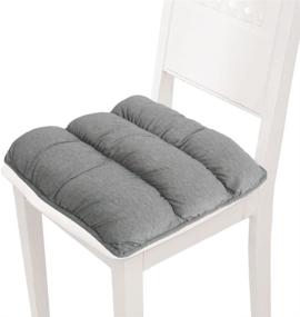 img 4 attached to 🪑 Grey Square Chair Cushion Soft Thicken Seat Pads by Big Hippo - Ideal for Office, Home or Car Sitting - 17.7" x 16.9