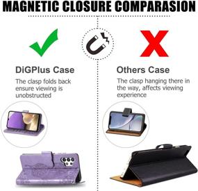 img 1 attached to Premium Lavender Leather Wallet Case with Butterfly and Flower Embossed Design for Samsung Galaxy A32 5G - Flip Phone Cover with Card Slots and Kickstand [2021 Released]