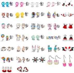 img 4 attached to Hypoallergenic Earrings Colorful Christmas Rainbow