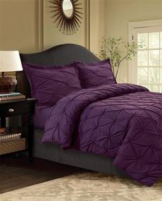 img 1 attached to 🛏️ Premium Sydney Microfiber Duvet Cover Set - Twin Size, Purple - 110 GSM