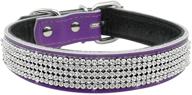 🐶 bling rhinestone dog collar by berry pet - genuine padded leather with sparkly crystal diamonds, perfect for pet show and daily walking logo