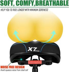 img 2 attached to Optimized Wide Bike Saddle Seat: Comfort Foam Padded, Breathable Cushion for Indoor or Outdoor Cycling - Perfect for Men or Women