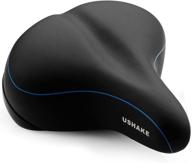 optimized wide bike saddle seat: comfort foam padded, breathable cushion for indoor or outdoor cycling - perfect for men or women logo