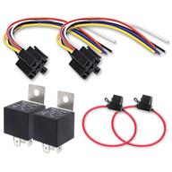 🚗 recoil 2 pack automotive 12v spdt relays with interlocking relay sockets and in-line atc fuse holders - 5-pin, 30/40a (2 pack) logo