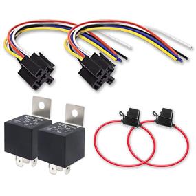 img 4 attached to 🚗 Recoil 2 Pack Automotive 12V SPDT Relays with Interlocking Relay Sockets and in-line ATC Fuse Holders - 5-Pin, 30/40A (2 Pack)