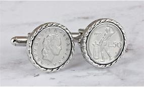 img 2 attached to Italian Genuine Silvertone Bullet Cufflinks