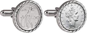 img 4 attached to Italian Genuine Silvertone Bullet Cufflinks