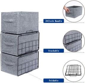 img 3 attached to Foldable Closet Organizer Shelf Cube Box with Handles - X-cosrack Stackable Storage Bins for Bedroom, Entryway, and Closet - Drawable Clothes Storage Organizer
