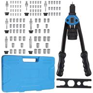 🔧 13'' heavy duty hand rivet nut gun setter kit with 100pcs nuts - professional riveting tool set for m3 m4 m5 m6 m8 m10 m12 sizes. labor-saving and compact design with rugged carrying case logo