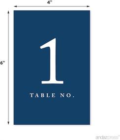 img 2 attached to 🎉 Andaz Press Navy Blue Table Numbers 1-20 on Perforated Paper, 4x6-inch Single Sided Signs, 1-Set, Ideal for Weddings, Graduation