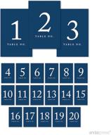 🎉 andaz press navy blue table numbers 1-20 on perforated paper, 4x6-inch single sided signs, 1-set, ideal for weddings, graduation logo