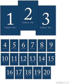 img 3 attached to 🎉 Andaz Press Navy Blue Table Numbers 1-20 on Perforated Paper, 4x6-inch Single Sided Signs, 1-Set, Ideal for Weddings, Graduation