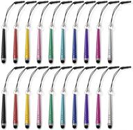 🖊️ homedge mini stylus pen set: 20-pack universal capacitive stylus with 3.5 mm jack for all devices with capacitive touch screen - 10 color options logo
